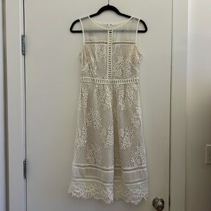 Jax black label lace midi white dress size 4